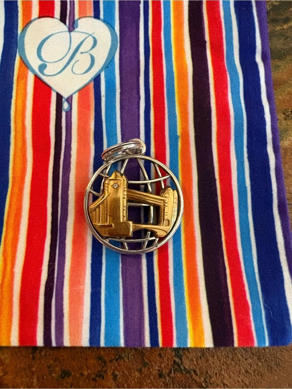 Brighton Two-Tone Bridge Charm Pendant in Gold and Silver